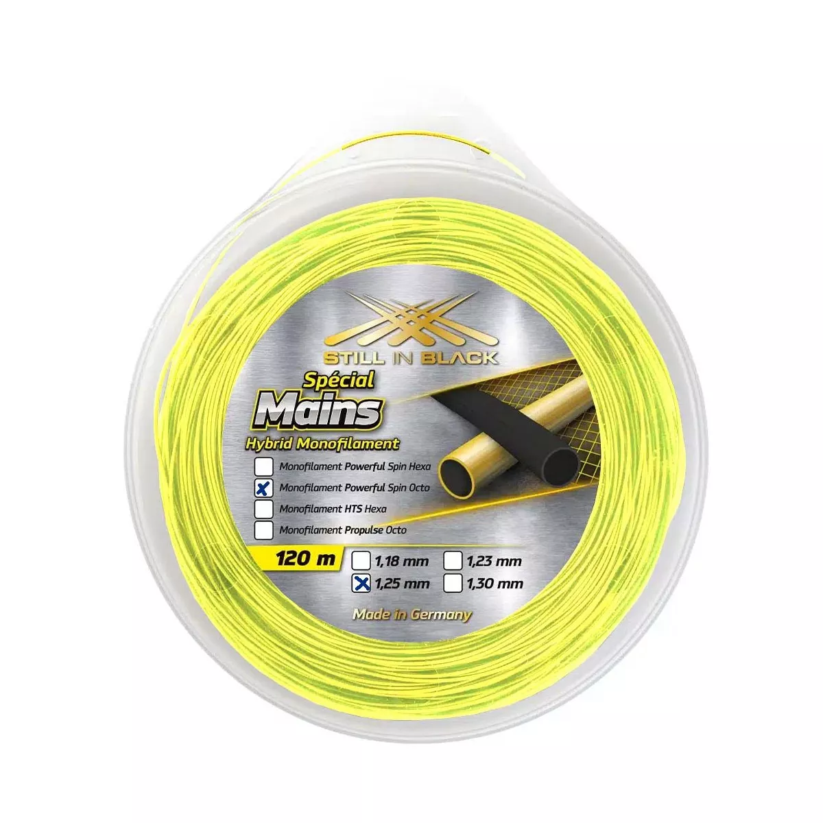 Still In Black Powerful Spin Octo Yellow 120m Reel