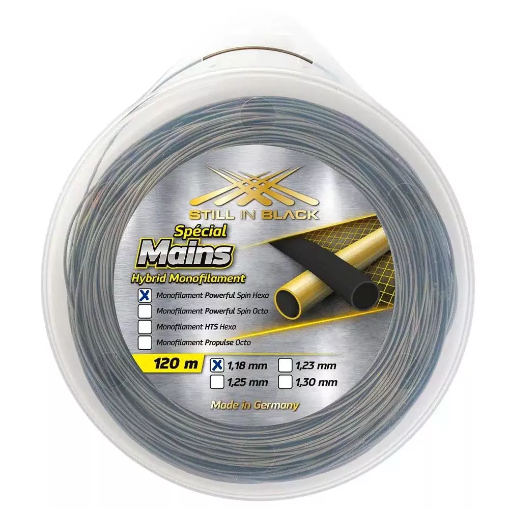 Still In Black Powerful Spin Hexa Silver 120m Reel