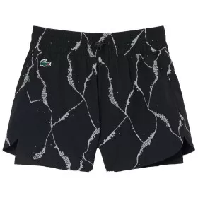 Women's Lacoste Tennis Reflective Print Shorts Black