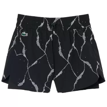 Women's Lacoste Tennis Reflective Print Shorts Black