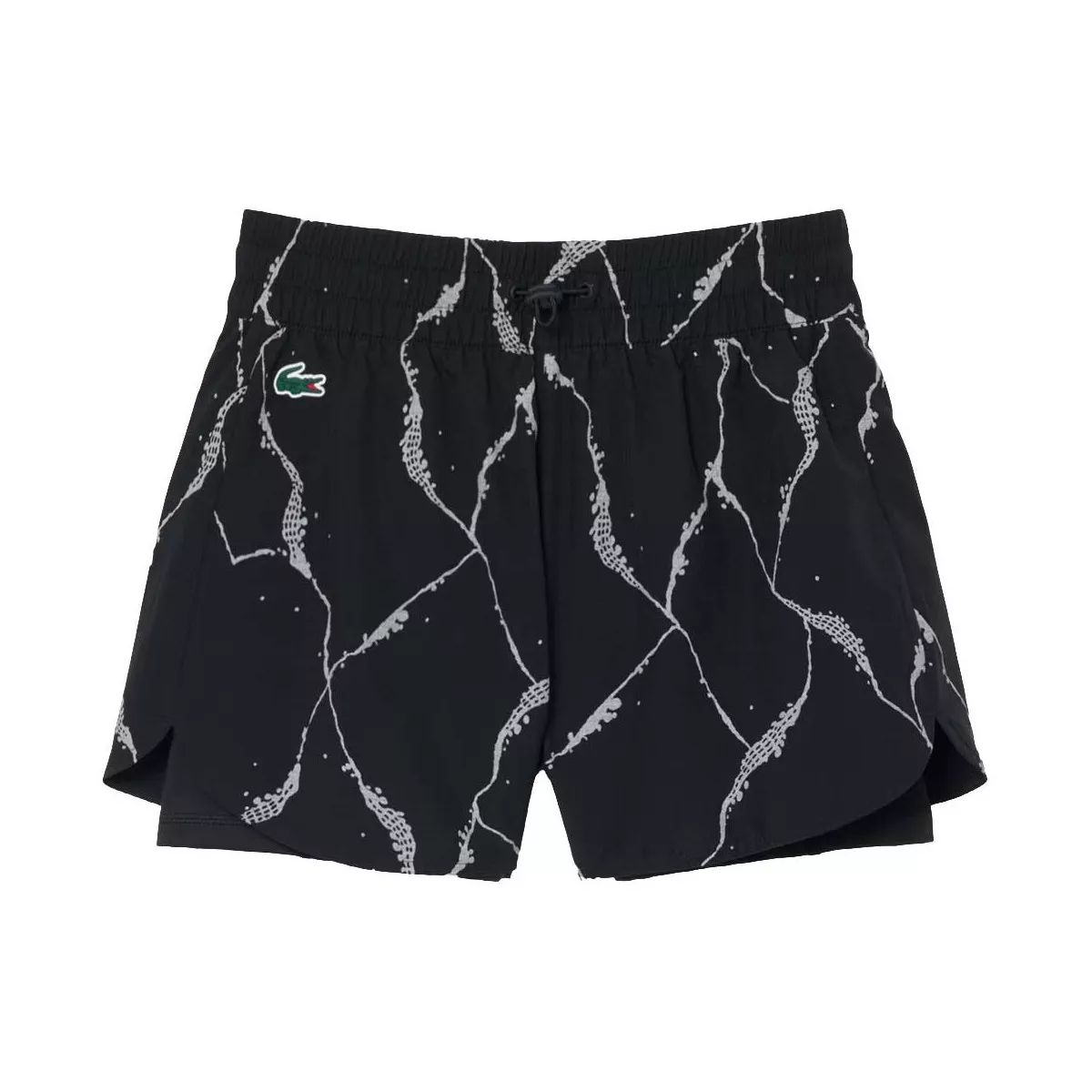 Women's Lacoste Tennis Reflective Print Shorts Black