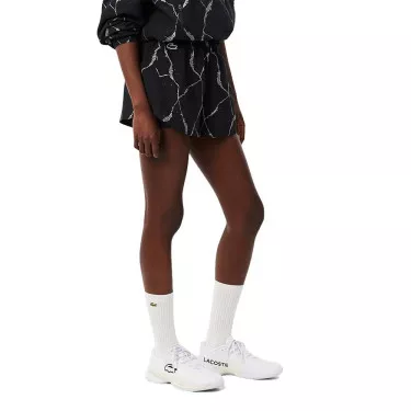 Women's Lacoste Tennis Reflective Print Shorts Black