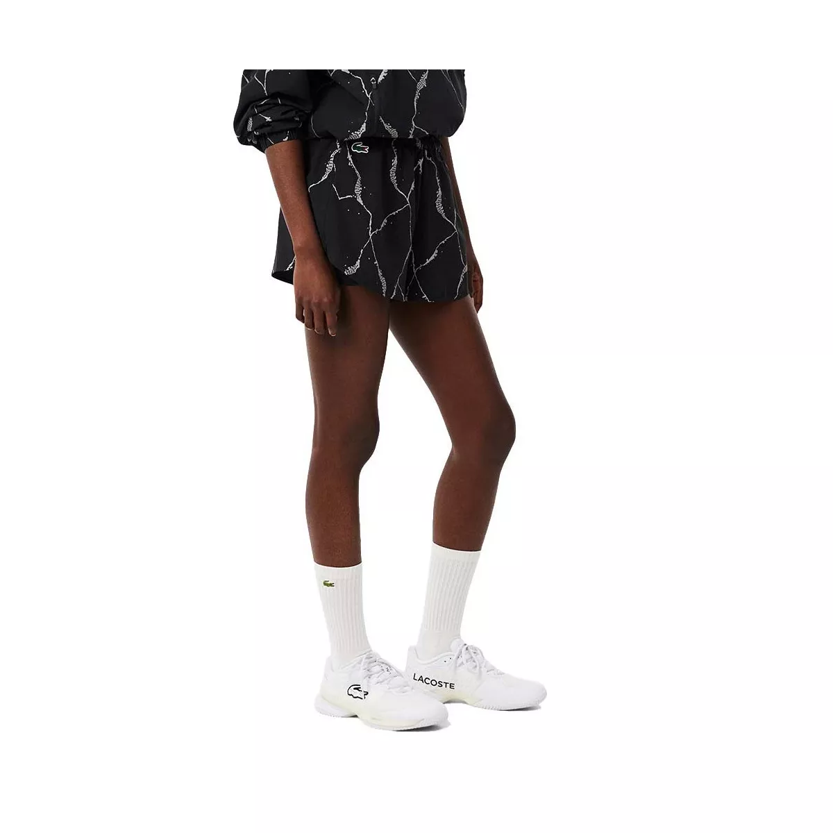 Women's Lacoste Tennis Reflective Print Shorts Black