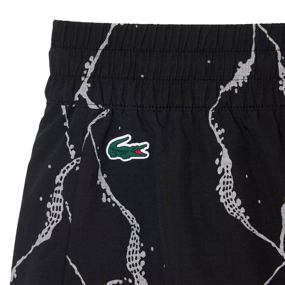 Women's Lacoste Tennis Reflective Print Shorts Black