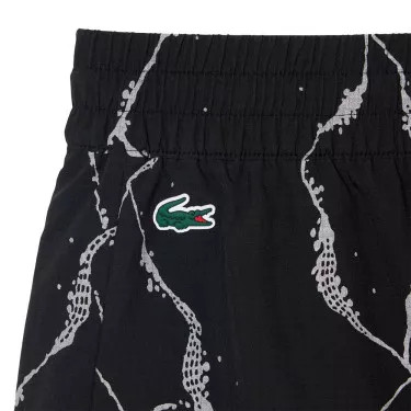Women's Lacoste Tennis Reflective Print Shorts Black