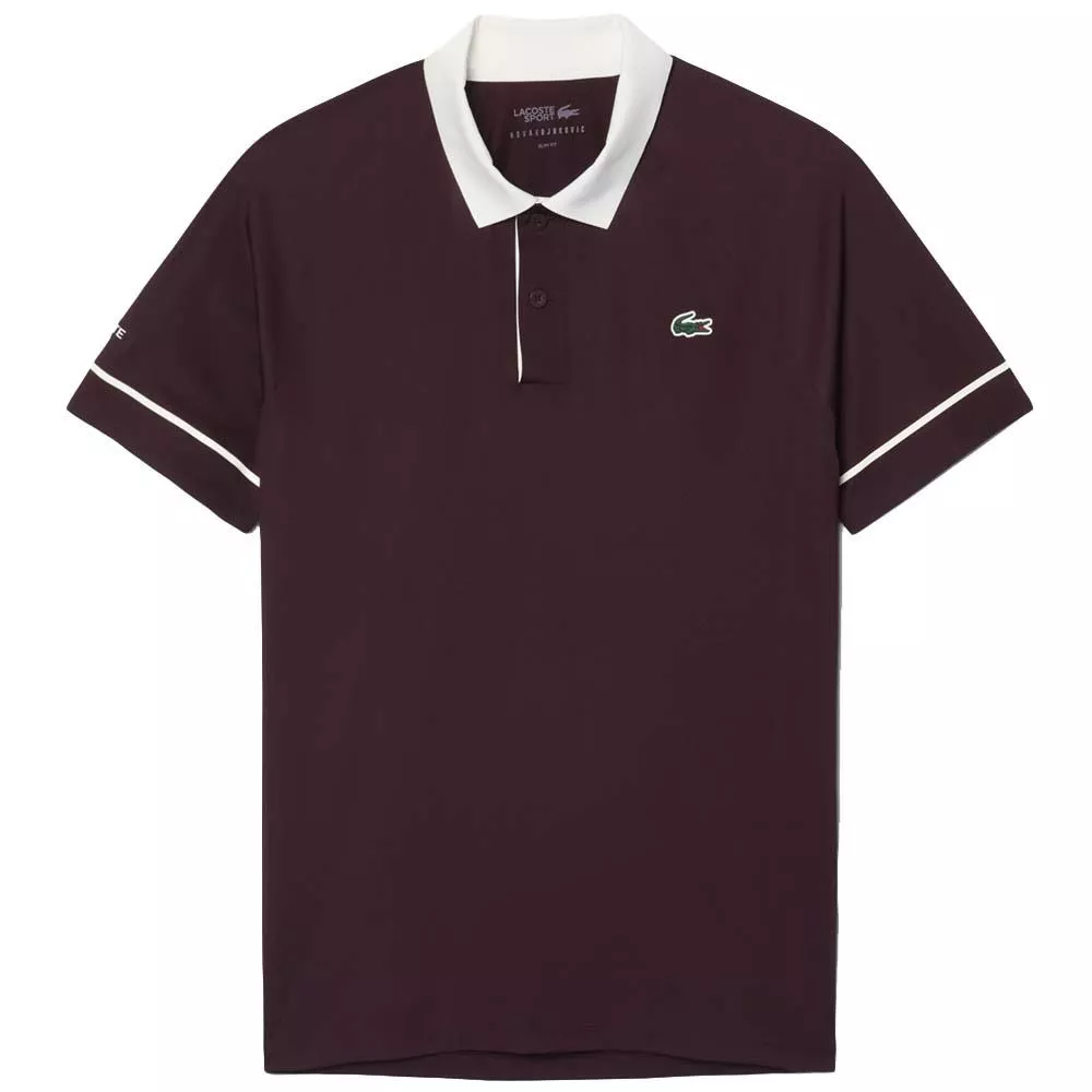 Lacoste Tennis Novak Djokovic On Court Polo Brown / White