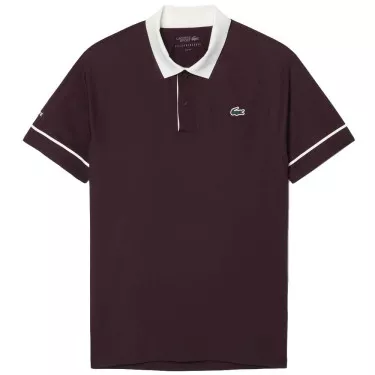 Lacoste Tennis Novak Djokovic On Court Polo Brown / White