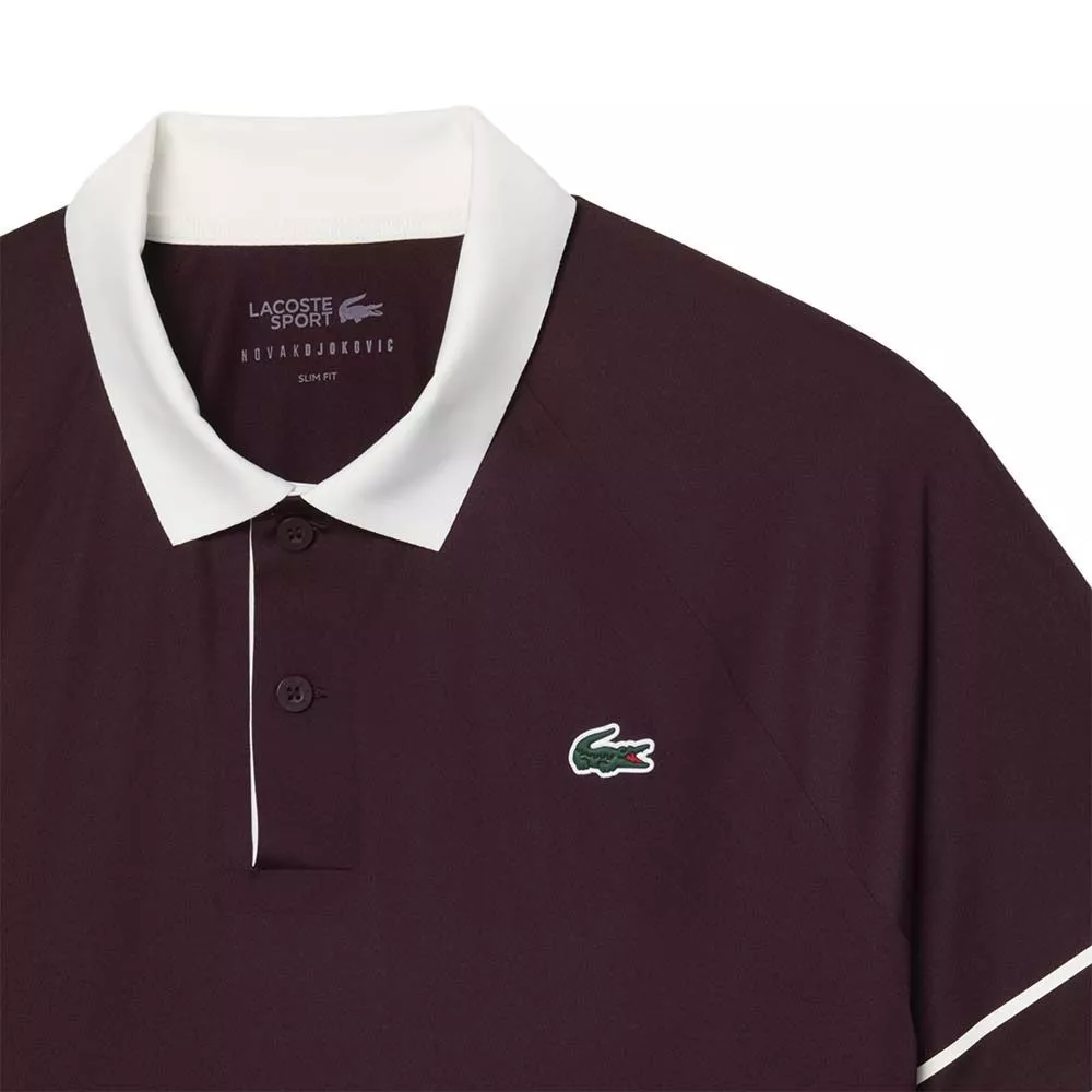 Lacoste Tennis Novak Djokovic On Court Polo Brown / White