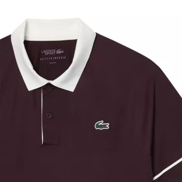 Lacoste Tennis Novak Djokovic On Court Polo Brown / White
