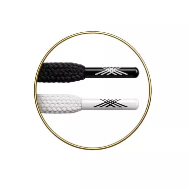 Still In Black 100cm White Laces