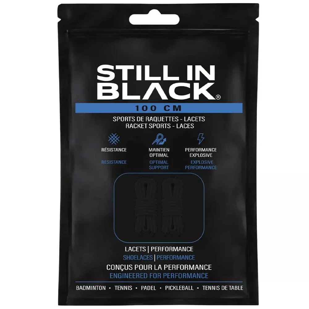 Still In Black 100cm Black Shoelaces