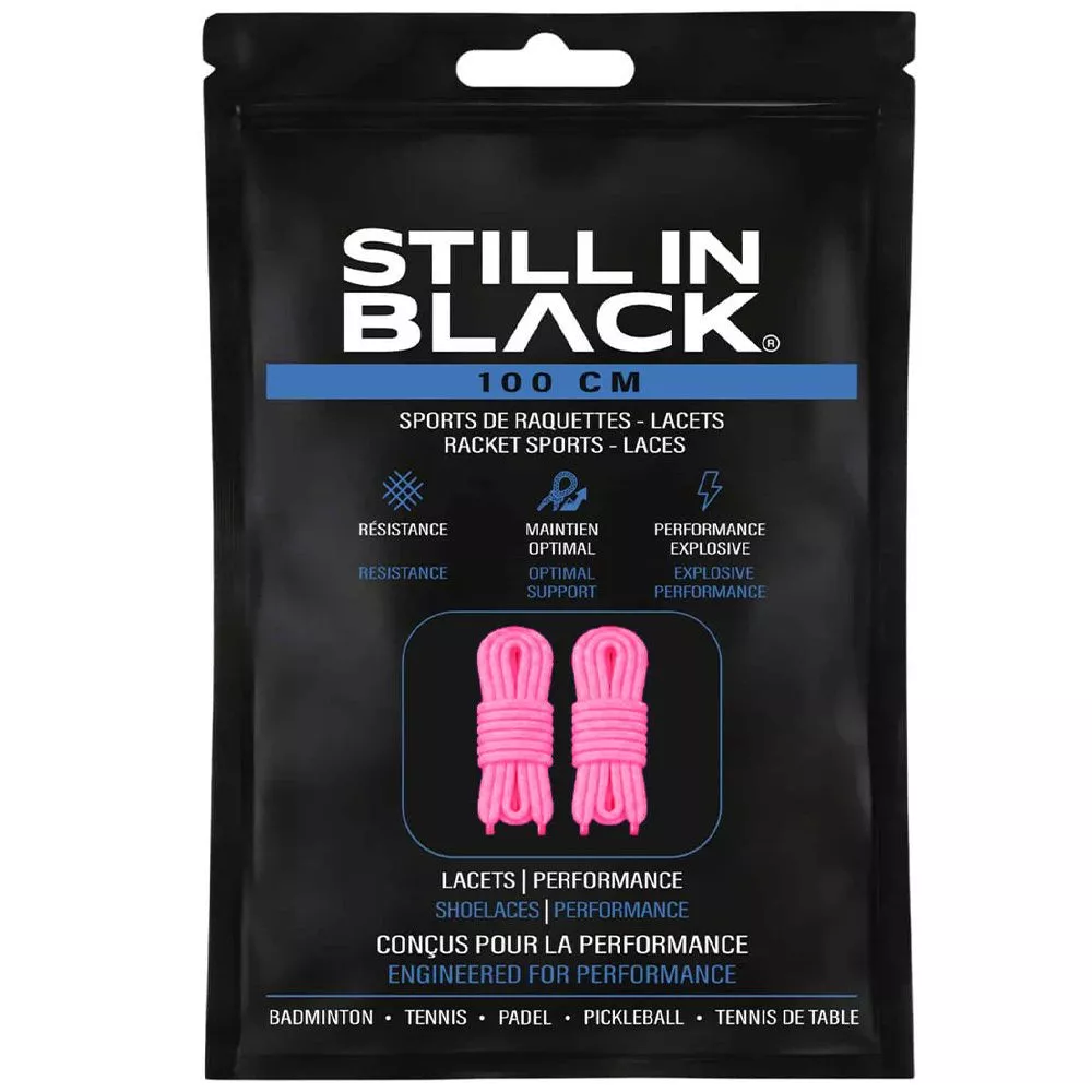 Still In Black 100cm Shoelaces - Pink