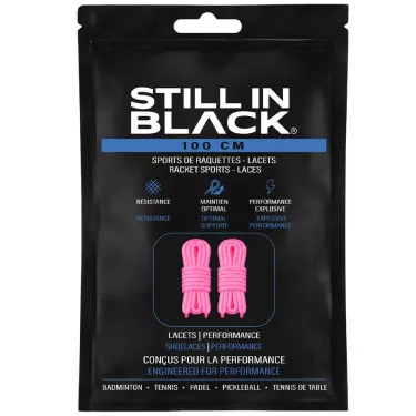 Still In Black 100cm Shoelaces - Pink