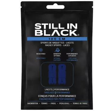 Still In Black 100cm Blue Laces