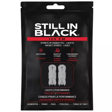 Still In Black 120cm White Laces