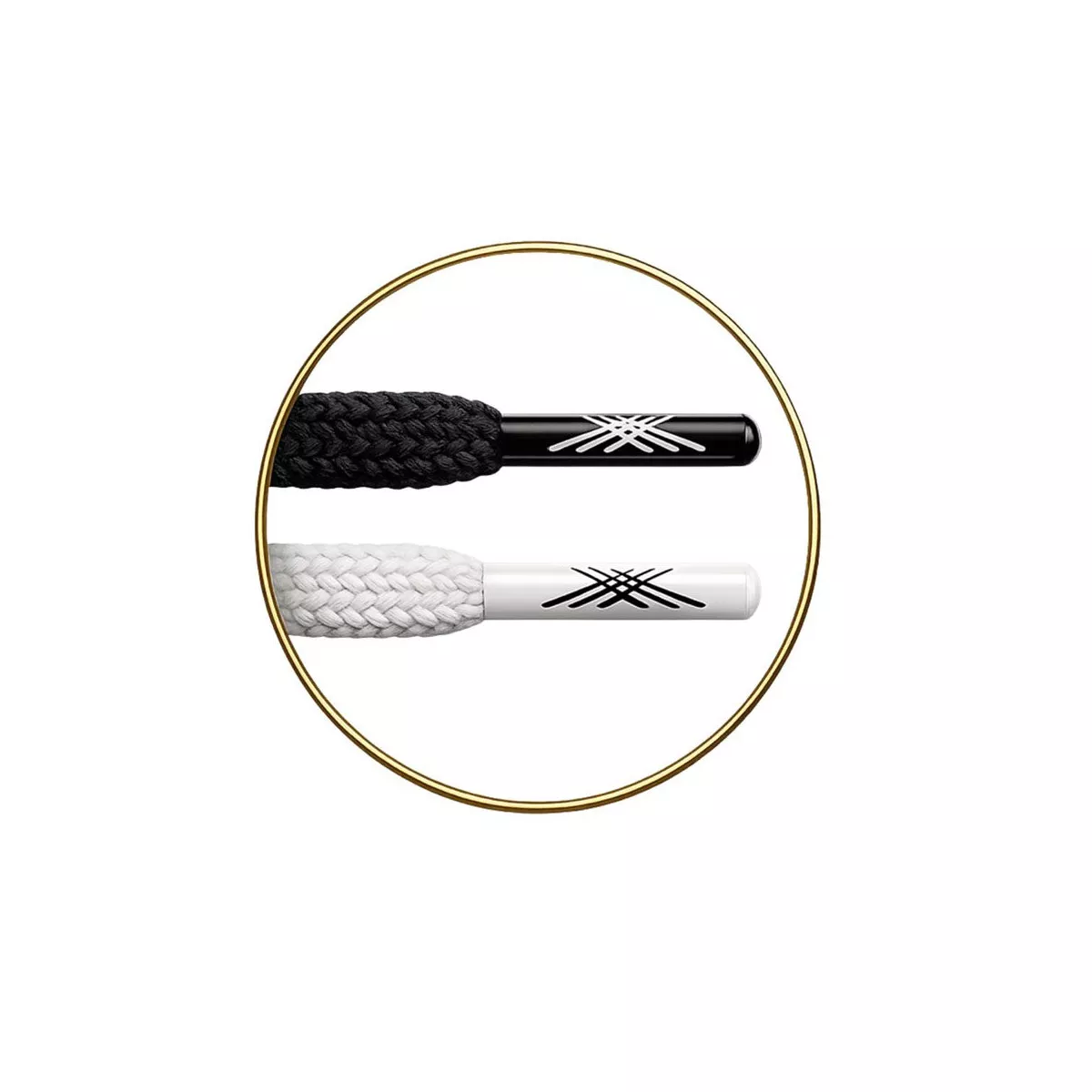 Still In Black 120cm White Laces