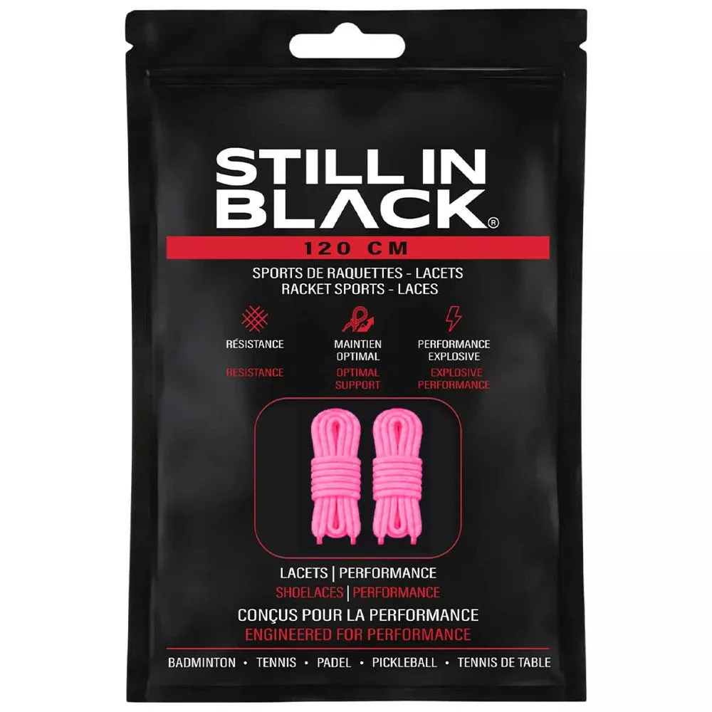 Still In Black 120cm Tennis & Padel Shoe Laces - Pink