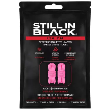 Still In Black 120cm Tennis & Padel Shoe Laces - Pink