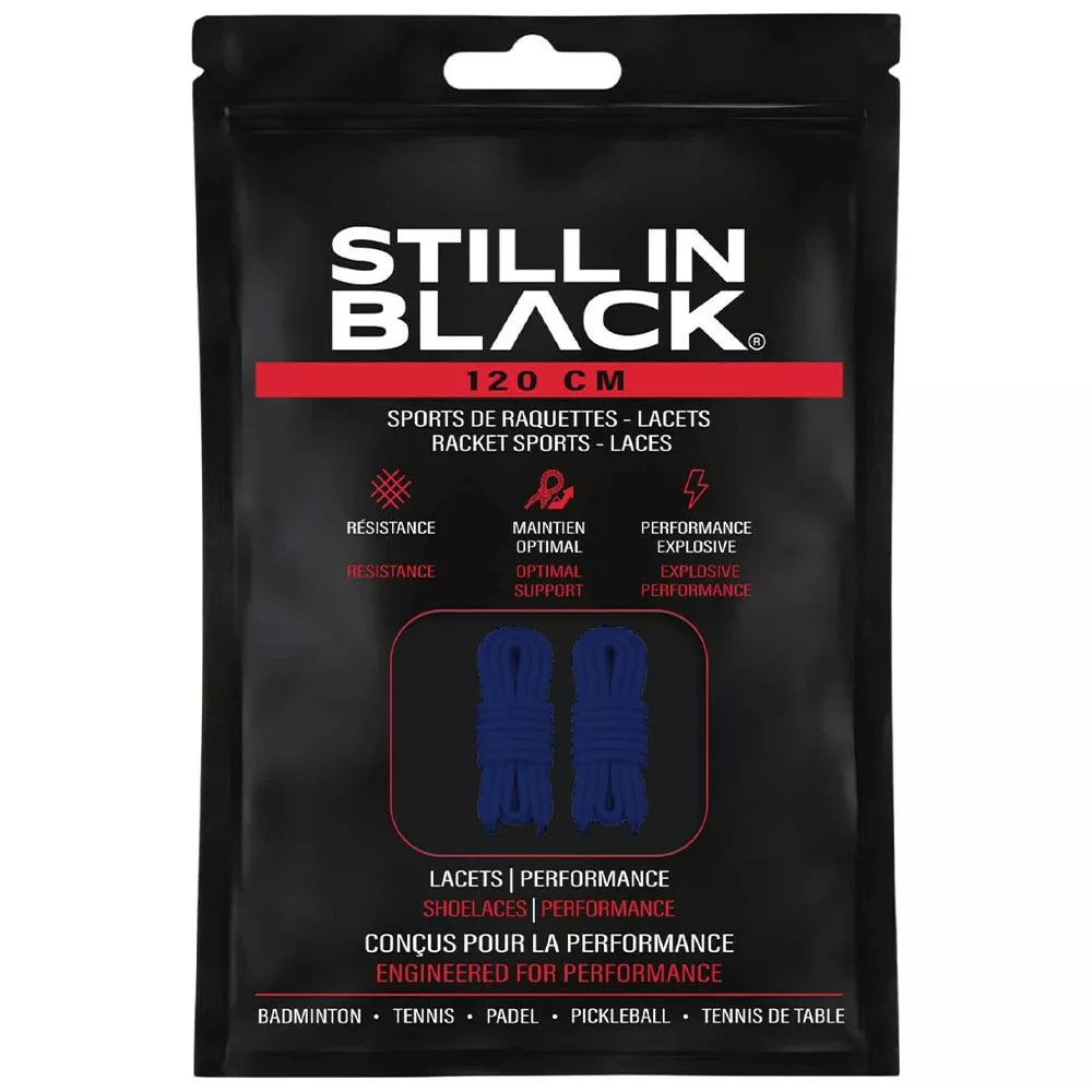 Still In Black 120cm Blue Laces