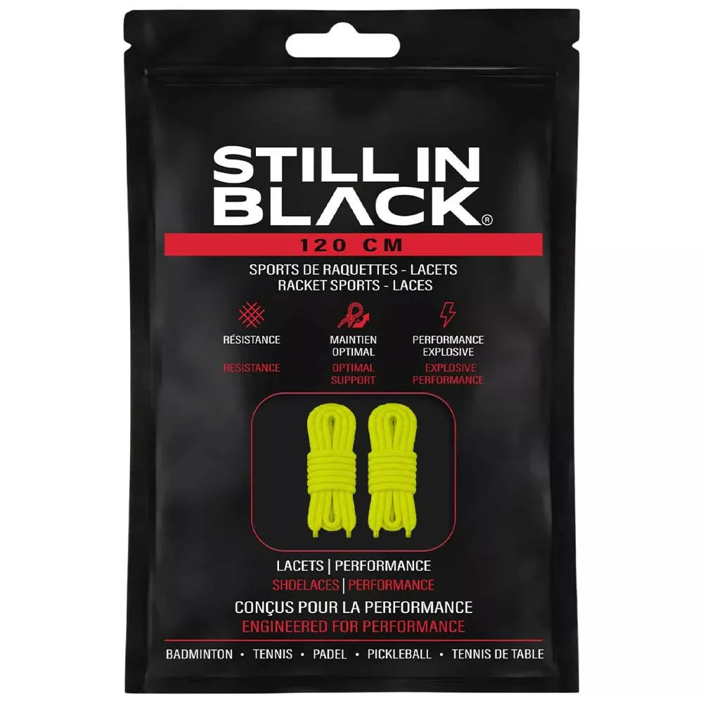 Still In Black 120cm Yellow Laces