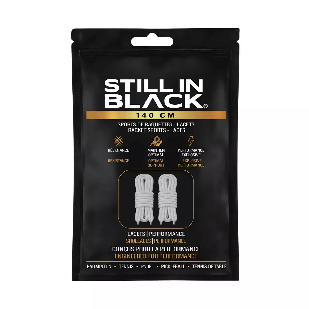 Still In Black Laces 140cm White