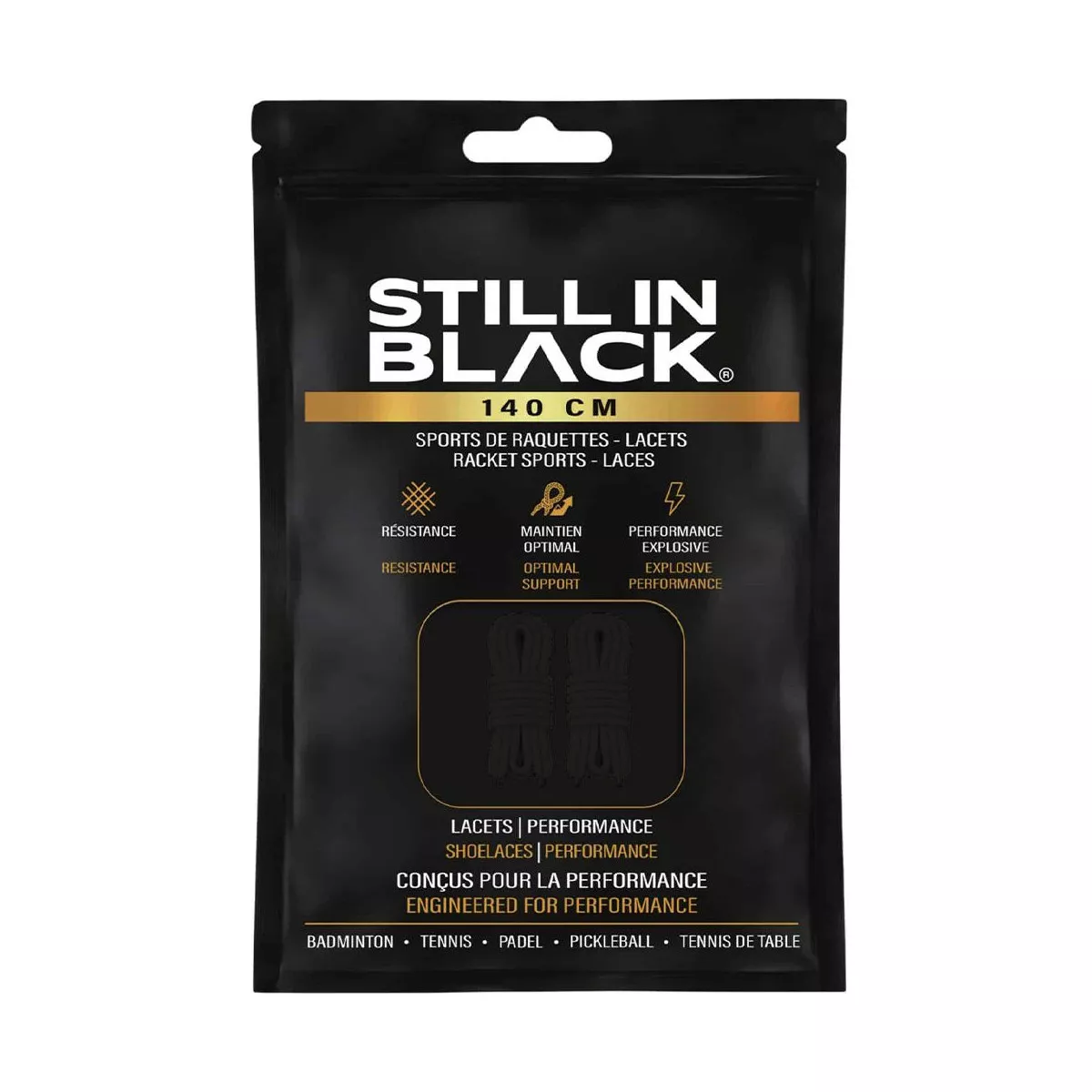 Still In Black Laces 140cm Black