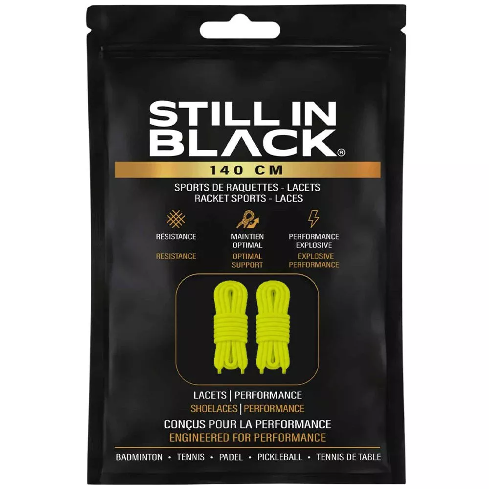 Still In Black 140cm Yellow Laces