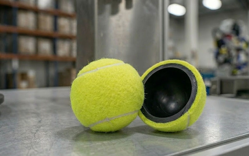 How is a tennis ball made?